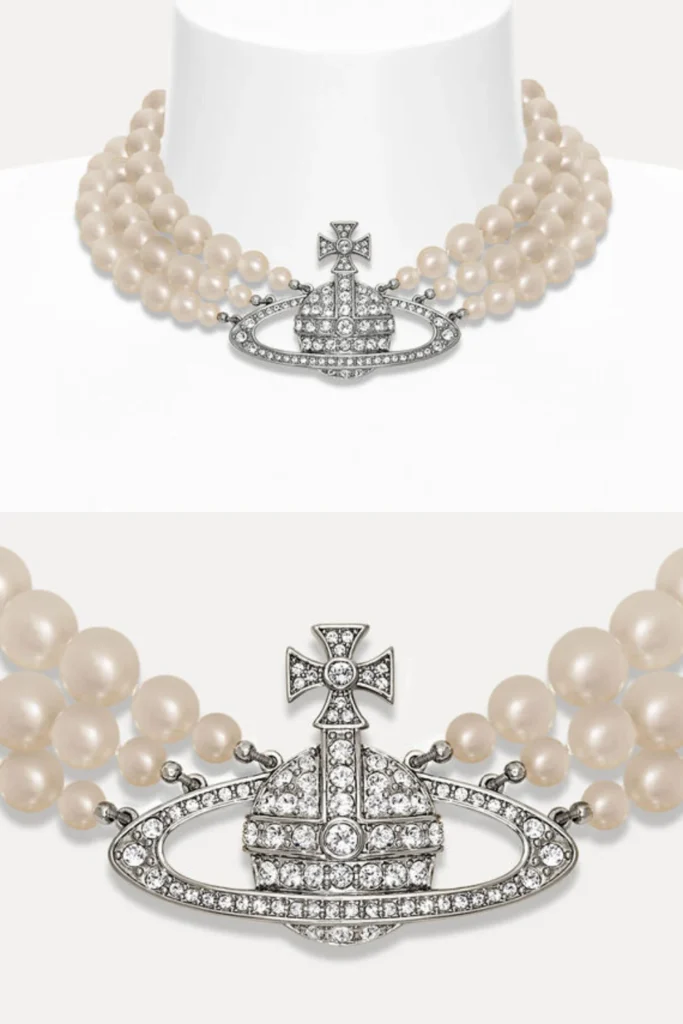 Three-Row Bas Relief Pearl Choker